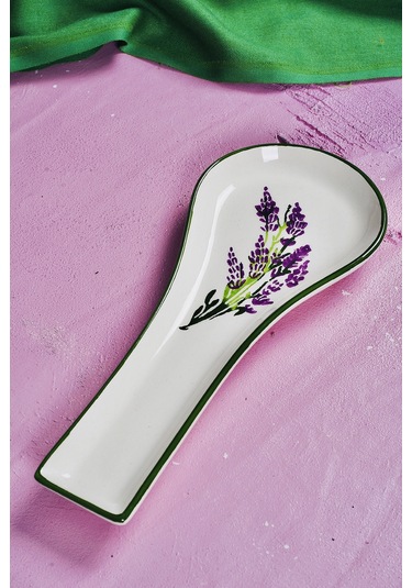 Piatti Naturali Seramik Lavanta Kirli Kaşıklık Tezgah Üstü Kepçe Kaşık Altlığı