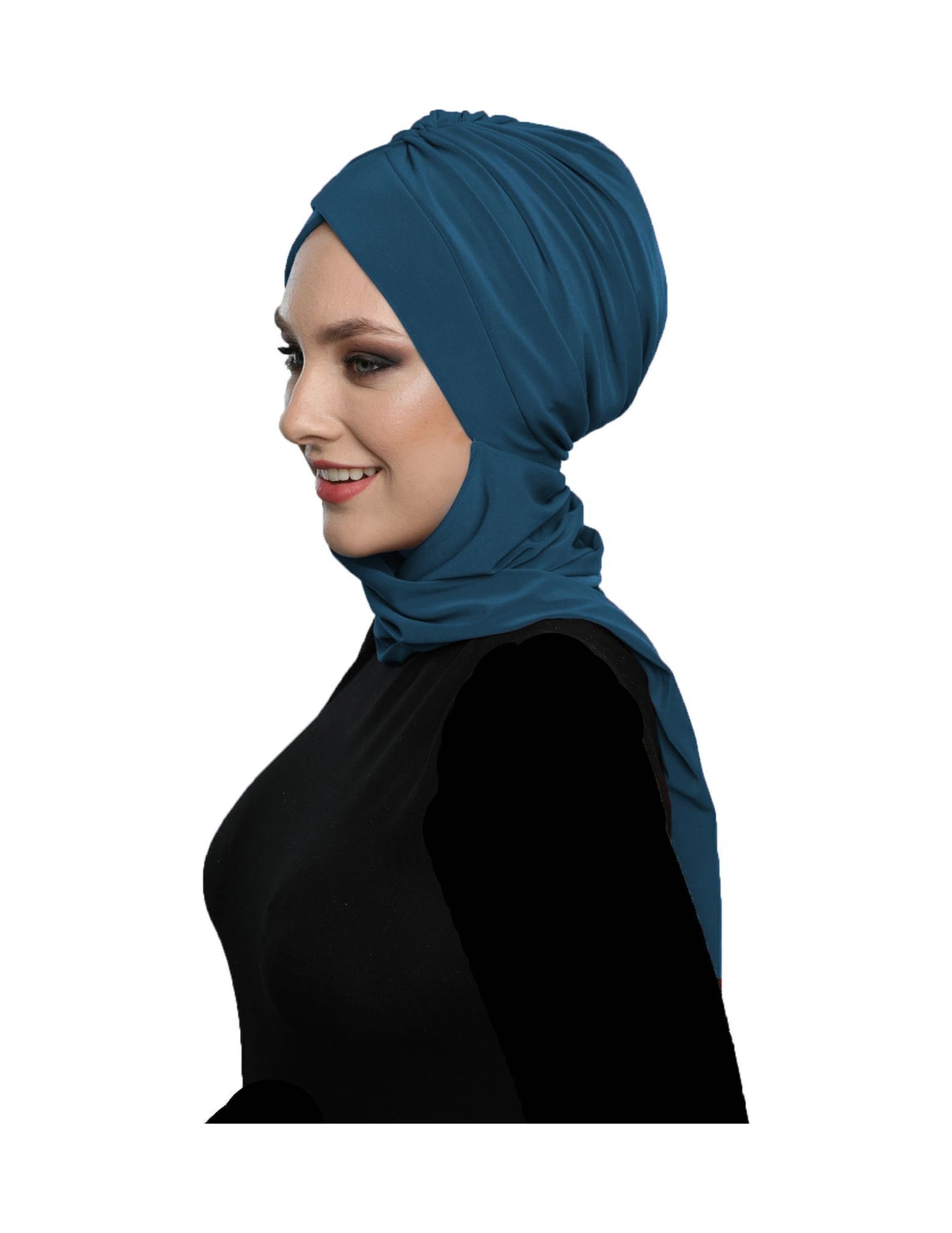 Kardelen Atkılı Astarlı Petrol Hazır Türban Tesettür Havuz Ve Dış Bone Petrol