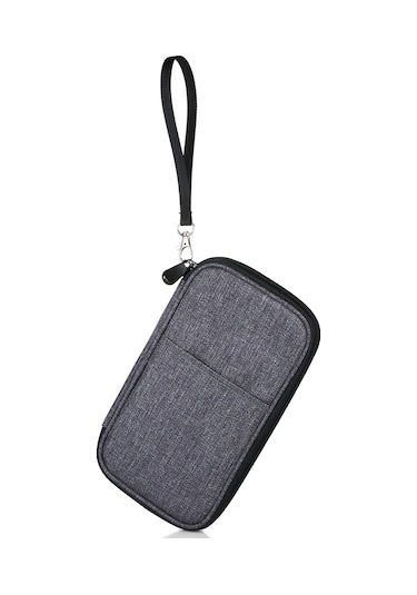 Hangfox Pratik Seyahat Çantası: 13 Cep Ve Kalem Klipsli Pasaport Cüzdanı - Gri Gri