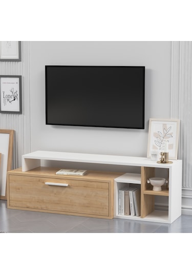 Lagomood Karamel Tv Standı Meşe-beyaz