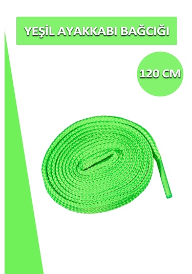 Yeşil Ayakkabı Bağcığı Yassı Bağcık 120 Cm Yeşil