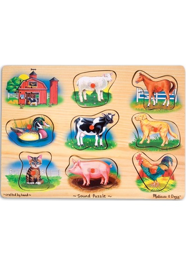 Melissa And Doug Ahşap Sesli Yapboz Çiftlik Hayvanları