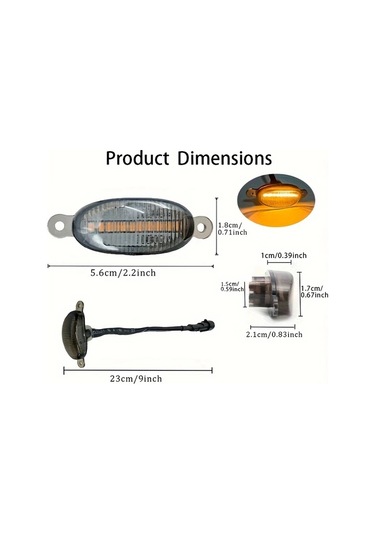 Xuweiwei 1 Ton 5 Çoğu Araç İçin 5li 1 Arada Ön Izgara Süsleme Kiti Siyah 12v Kabin Sarı Kehribar Led Yüksek Parlaklık