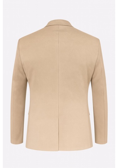 Vizon Erkek Blazer Ceket Esnek Comfort Kumaş, İtalyan Kesim, Tek Düğmeli Slim Fit Şık Model Vizon