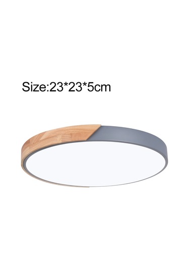 Ahşap Yuvarlak Tavan Lambası, Beyaz Işık For 23cm Diğer Diğer