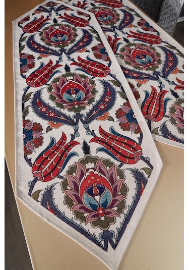 Çeyiz Diyarı Pınar 2li Lüks Runner 45x140 Cm Çok Renkli