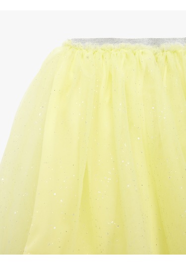 Koton Lastikli Bel Detaylı Astarlı Simli Tütü Etek Sarı 5skg70029ak Sarı