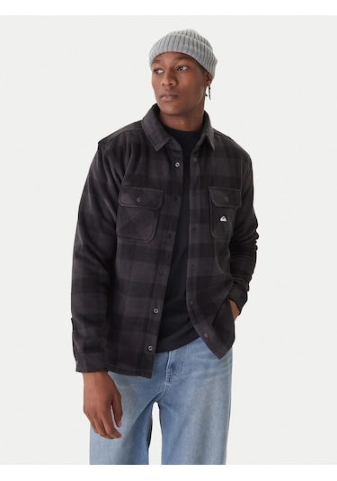 Quıksılver Berıng Straıt Check Shırt Anthracite - Pattern 1 Erkek Polar Ceket Eqypf03075-6454 Siyah Melanj