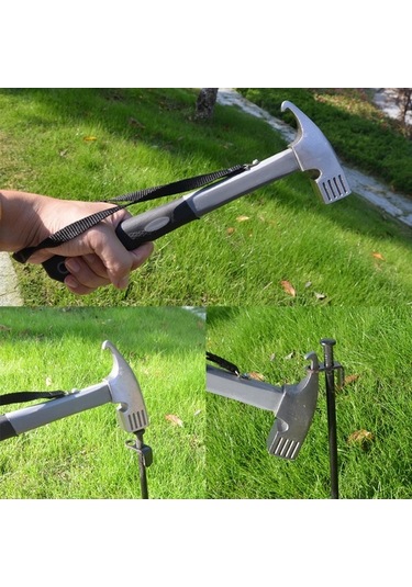 Pazly Ve Taşıma Saplı, Pratik, Lastik Kemerli Kazıkları Kamp İçin Geeroyoo Dayanıklı Çelik Çekici Çadır - Mc