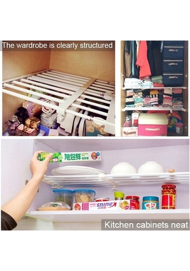 Tongxida Gardırop Depolama Katmanlı Baffle Dolap Raf Yurt Bölme Dolap Bölme Levhası, Genişlik: 24cm, Esneme Aralığı: 38-55cm Diğer