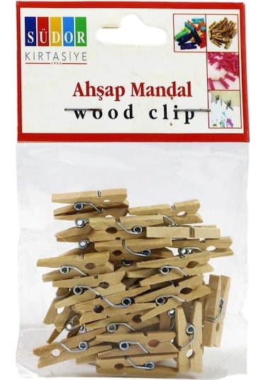 Küçük Ahşap Mandal 24 Lü Paket 2.5 Cm