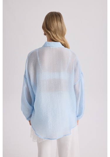 Mai Collection Mai Studios Co. Lyra Oversize Mavi Gömlek Mavı