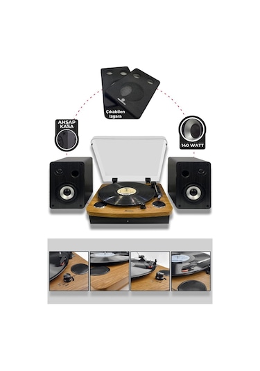 Midex MTX-256S Bluetooth USB Nostaljik Pikap Hoparlör Ses Sistemi Seti