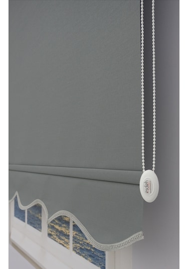 Kalın Keten Stor Zebra Güneşlik Perde Etekli Alüminyum Kasa & Boru, Ithal Kumaş Antrasit