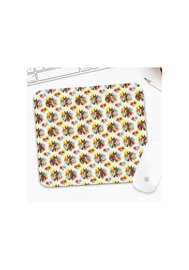 Horse Temalı Mouse Pad, Dikişli Kenar, Pürüzsüz Doku, Su Geçirmez Kaymaz Kauçuk Taban, 20x22.5cm-a9