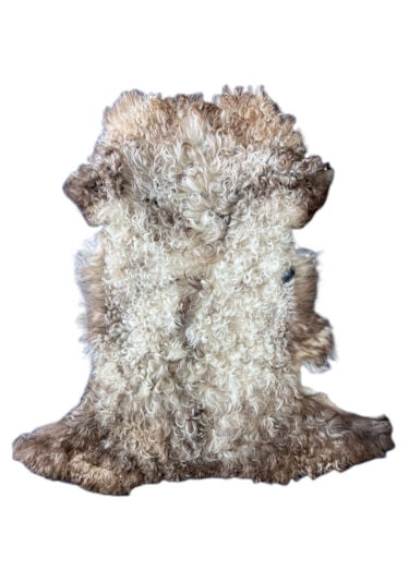 Gerçek Uzun Tüylü Koyun Postu Naturel 70x50 Cm