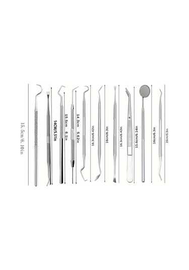 Willowhaven 9 Parçalı Profesyonel Diş Temizleme Seti Paslanmaz Çelik Evcil Ve Yetişkin Hayvanlar İçin