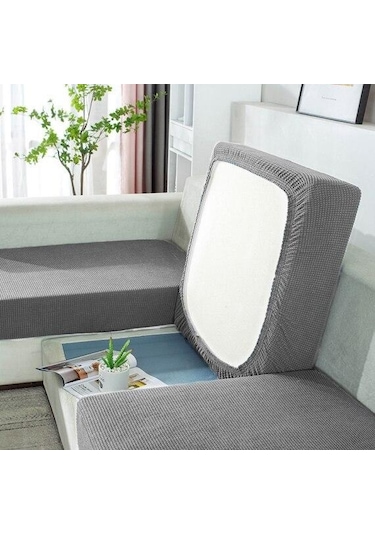 Gri 1 Parça Su Geçirmez Streç Jakarlı Minder Örtüsü Kanepe Örtüsü Yumuşak Esneklik Pillow Cover-40x40cm