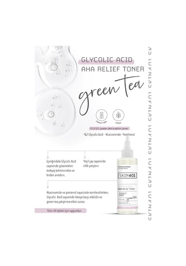 Skin401 Glikolik Asit Aha Aydınlatıcı Etkili Leke Karşıtı Tonik 200 ML