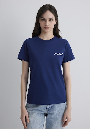 Mavi - Mavi Logo Baskılı Mavi Tişört 1612962-70722 Mavi
