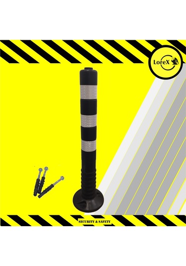 Lorex  Lr-0125-S 75 CM Siyah Şerit Ayırıcı İleri Trafik Delinatör 750 MM