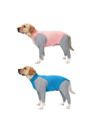 Vkemall Köpekler İçin Dört Bacaklı Turtle Yaka Esnek Kumaş Renkli Sweatshirt Mavi/gri - S Boyutu