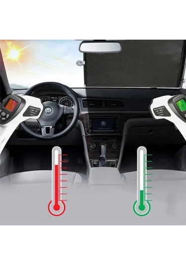 Xuweiwei Genişletilebilir Araç Güneşlik Seti - Ön Arka Camlar Ve Rüzgarlık İçin 15.75 X 49.21 İn Siyah Uv Korumalı Isı Yalıtımı