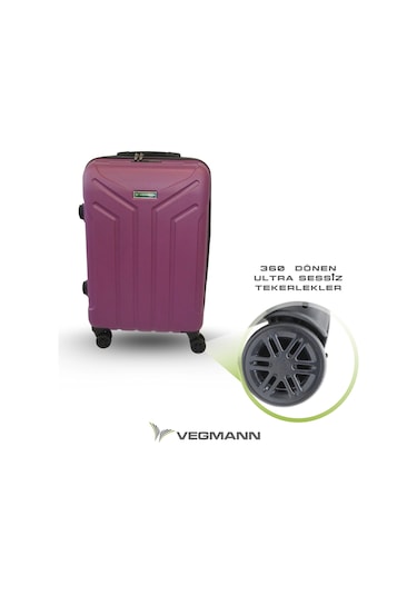 Vegmann Tartılı Scavel Violet 3 Lü Valiz Seti Violet