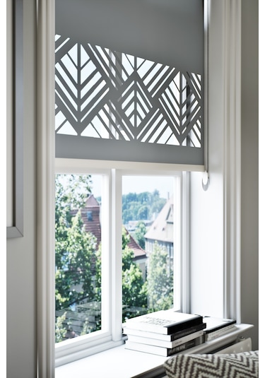 Lazer Kesim Mat Stor Perde, Lazer Kesimli Modern Serisi, M-101004 Antrasit Renk Antrasit