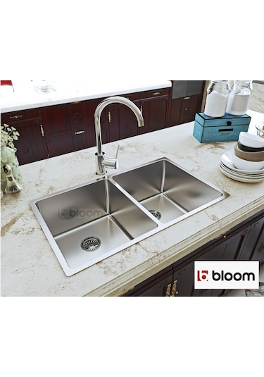 Bloom Loft 2 Gözlü Paslanmaz Çelik Eviye 34 / 34 x 70 CM