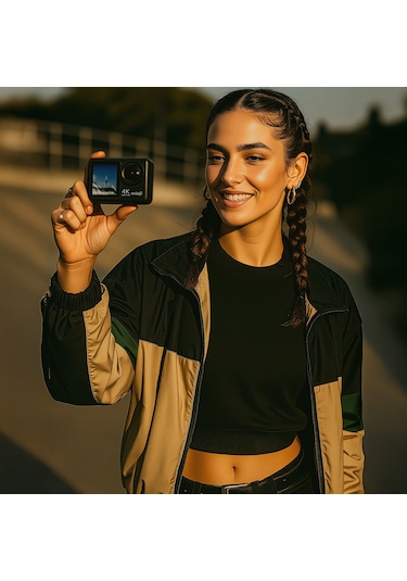 Mioji Action 12x 4k 60fps 20mp Çift Ekran Wifi 170 Aksiyon Kamerası Siyah