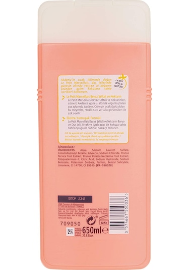 Le Petit Marseillais Beyaz Şeftali ve Nektarin Banyo ve Duş Jeli 650 ML