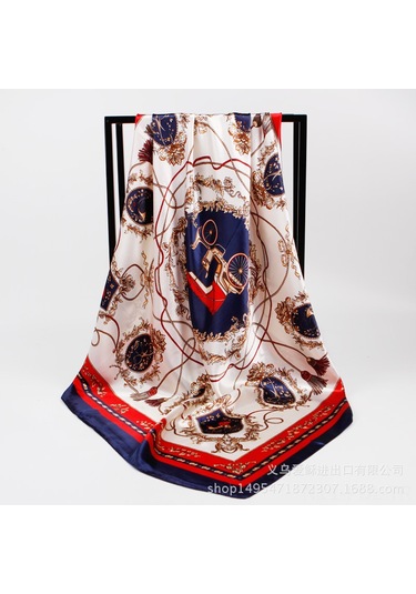 Padalink Kadınlar İçin Yeni Desenli Kaju Desenli Simülasyon İpek Büyük Şal, Dokuma Etekli, Atkı/oturma Kullanıma Uygun, 90cm, Kırmızı Kenar, Perakende/toplu Satış F90sd22080207-1 Kırmızı