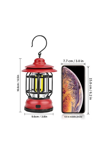 Vkemall Kırmızı Abs Materyal Çift Işık Modlu Sıcak/b Sıcak Dışarıda Kullanım Kamp Feneri, Elden Taşınabilir Ve Asılabilir, Acil Durum Işığı Çok Renkli