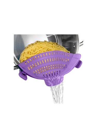 Chenkestoreone Mavi Pratik Klipsli Süzgeç - Tencereler Ve Kaseler İçin, Elektriksiz, Makarna Sebze Meyve Süzme, Dayanıklı Ev Ve Karavan Mutfak Aksesuarı Mavi