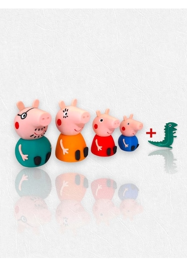 Peppa Pig Action Figure Domuz Peppa Ailesi Oyuncak Set + Dinozor Peppa Pig