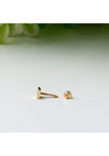 14 Ayar Altın Kare Tragus Küpe Kphsy14k22490