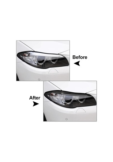 1paır Karbon Fiber Far Kaşları Göz Kapakları Bmw 5 Serisi F10 528ı 535ı 550i Sedan 201416