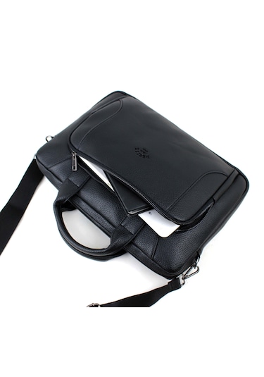 Siyah Renk Evrak Ve Laptop Çantası 15,6 İnç Unisex Siyah