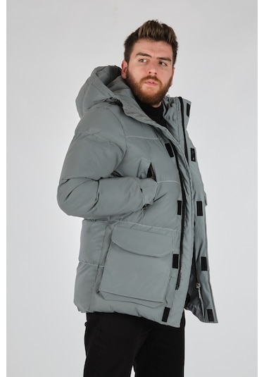 Rugu Gri Erkek Mont P9253 Gri