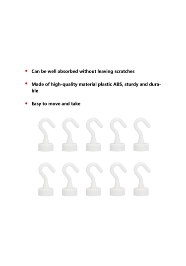 Neevoyu 10'lu Ağır Duty Abs Manyetik Kanca Seti - Buzdolabı Ve Mikrodalga İçin 5kg Yük Kapasitesi, Dayanıklı Ve Pratik Diğer