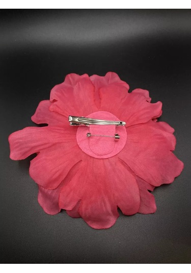 Amely Rid Kumaştan Büyük Çiçek Fiyonk Broş Tokalı 256858407 Pembe