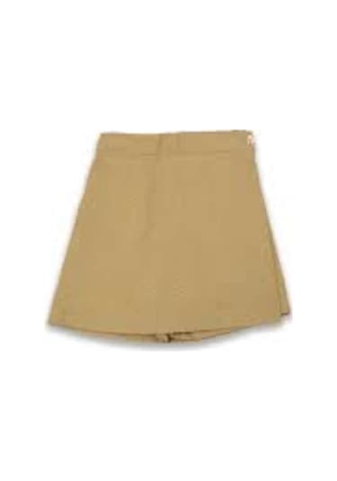 Salarticaret Gabardin Kumaş Camel Mini Şort Etek Camel