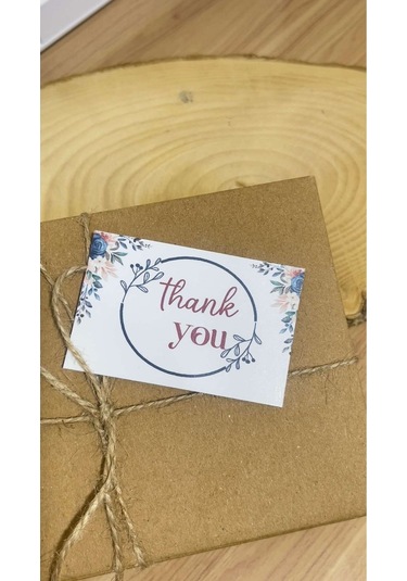 E-ticaret Teşekkür Kartı Çiçekli Yazılı 5x8 Cm 100 Adet