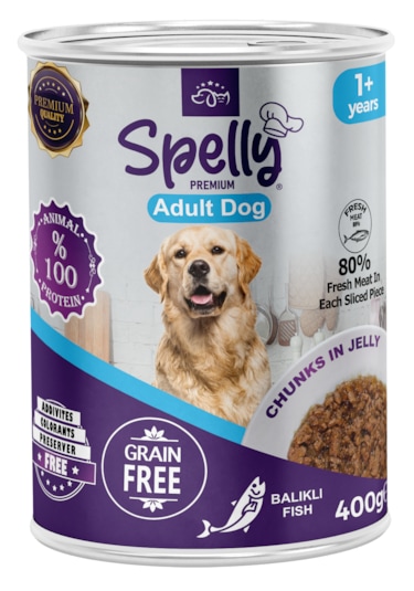 Spelly Balıklı Yetişkin Köpek Maması Konserve 12 x 400 G