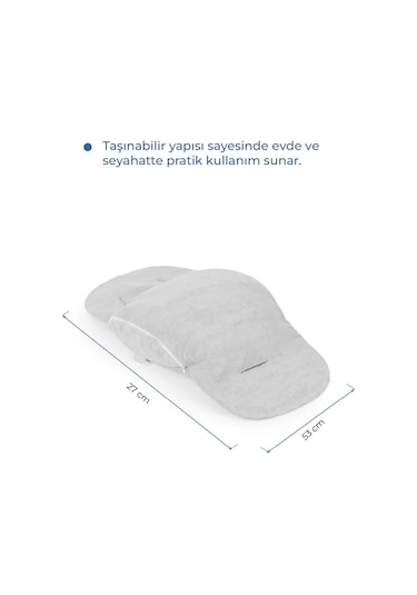 Babyjem Ana Kucağı Bel Desteği Havlu Gri
