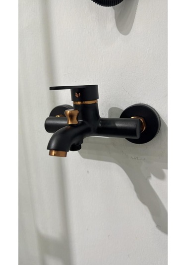 Armour Armatür Banyo Bataryası Ve Duş Seti Siyah Rose Siyah