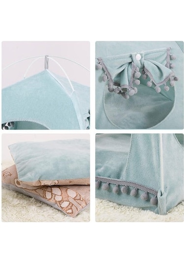 Fochsia Pet Kedi Çadır Yaz Yumuşak Mağarası Hut Kedi Yatak Evi Yavru Köpek Yastık Sepeti Için Kedi Nesk