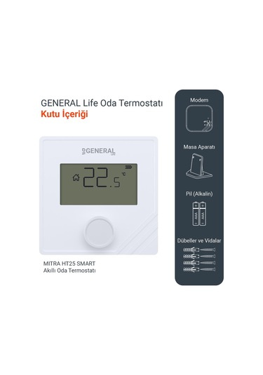 General Life Mitra HT25 RF Smart Kablosuz Wi-Fi Akıllı  Oda Termostatı