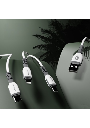 Lenyes Lc979 Usb-a To Micro Hızlı Şarj Özellikli Data Ve Şarj Kablosu 2.4a 1m Beyaz Beyaz